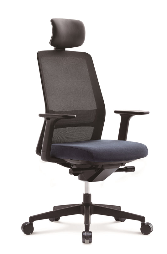 FURSYS T40 Black Frame Home Office Desk Chair (Blue)