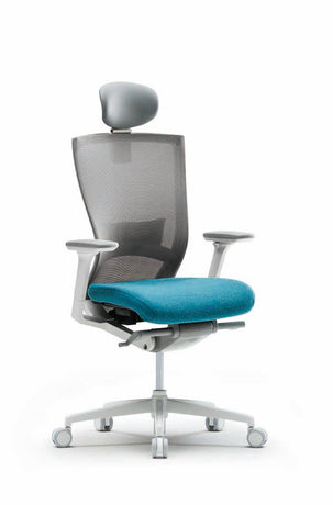 FURSYS T50 White Frame Home Office Desk Chair (Blue)