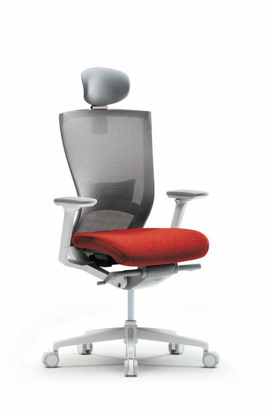 FURSYS T50 White Frame Home Office Desk Chair (Red)