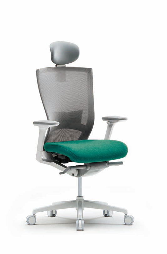 FURSYS T50 White Frame Home Office Desk Chair (Green)